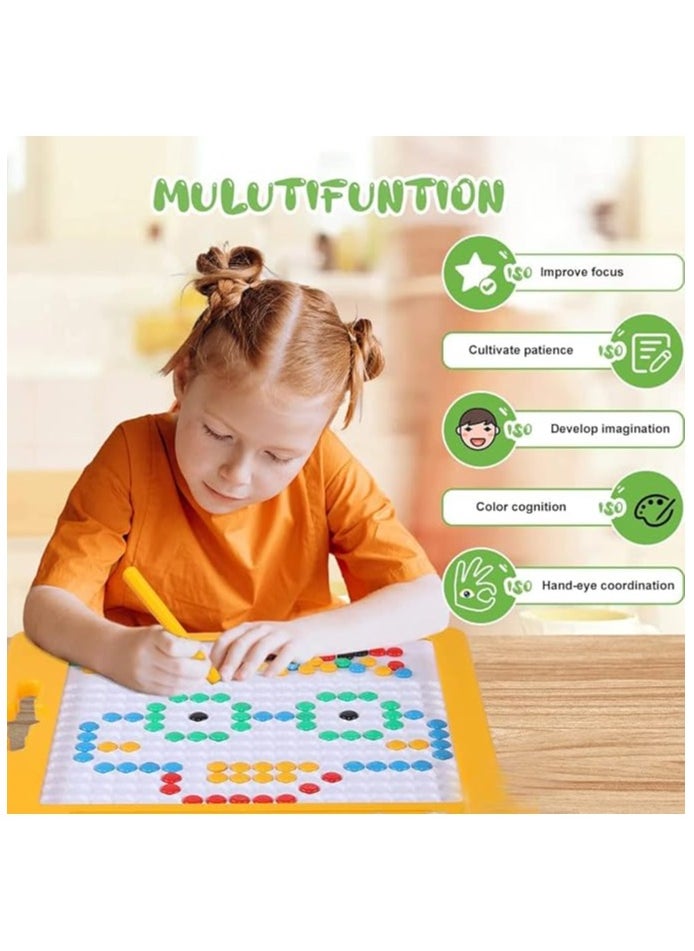Boxwoods Magnetic Dots Board for Toddlers Montessori And Preschool Fun Art Educational Toy With Colourful Beads And Cards  - Image 2