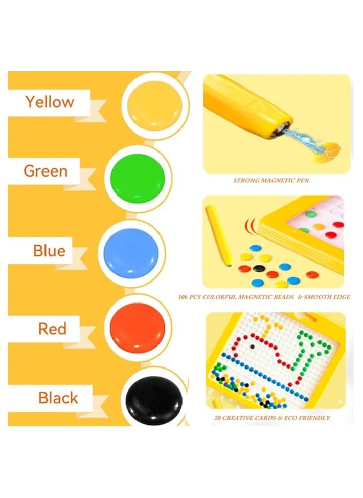 Boxwoods Magnetic Dots Board for Toddlers Montessori And Preschool Fun Art Educational Toy With Colourful Beads And Cards  - Image 3