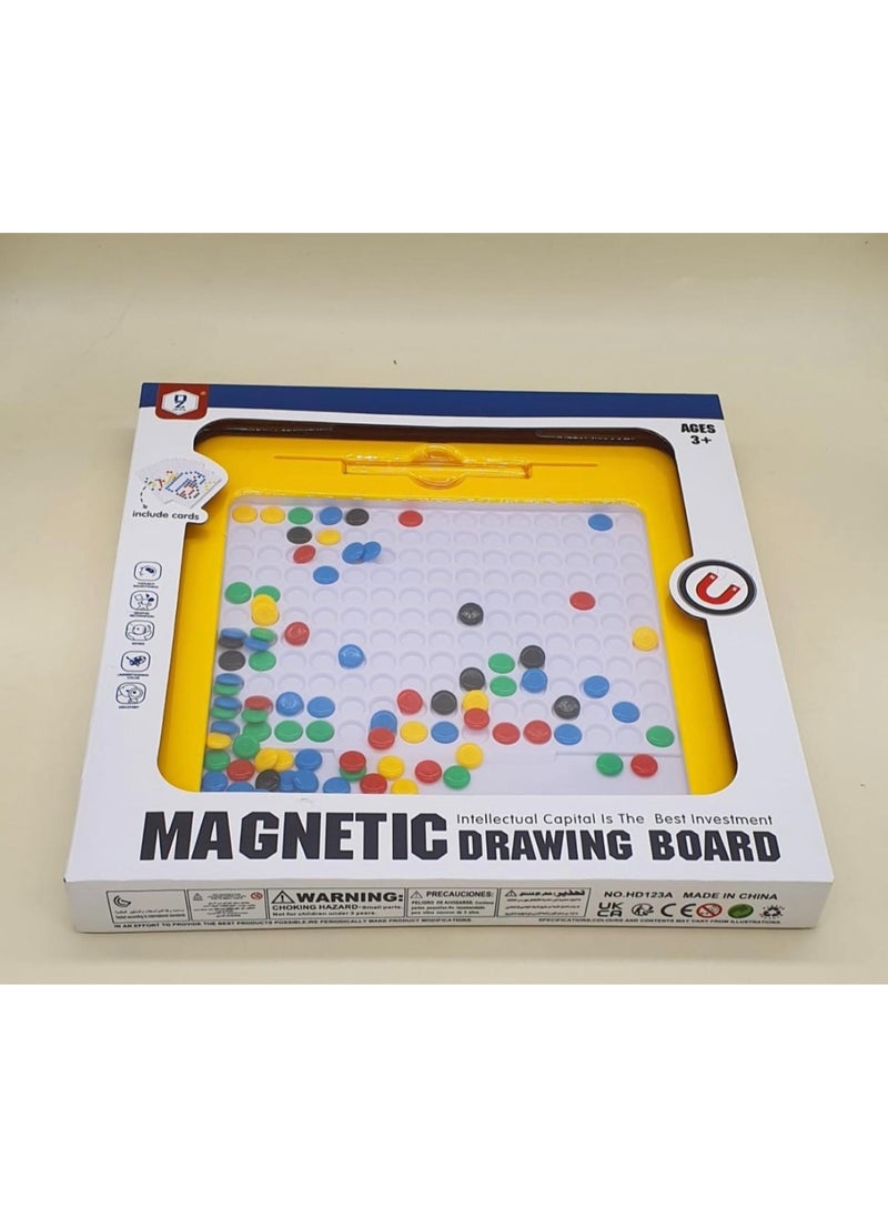 Boxwoods Magnetic Dots Board for Toddlers Montessori And Preschool Fun Art Educational Toy With Colourful Beads And Cards  - Image 5