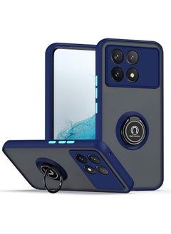 ماركة غير محددة جراب لهاتف Poco X6 Pro 5G غطاء مزود بحلقة معدنية دوارة مضاد لبصمات الأصابع ومقاوم للخدش بلمسة نهائية غير لامعة، غطاء سيارة مغناطيسي ناعم من مادة TPU لهاتف Xiaomi Poco X6 Pro  - Image 1