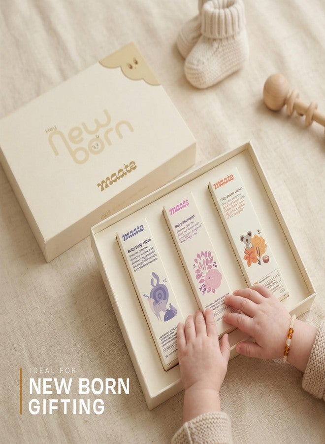 Maate Baby Care Newborn Gift Set | Collection of All Baby Skin & Hair Care Needs | Baby Gift Set for New Born | Baby Kit | Pack of 3 | Baby Shampoo,Baby Body wash and Baby Body Lotion - Image 5