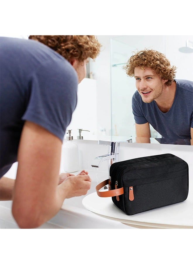 RollsTimi  Men Toiletries Organizer Bag Travel Wash Bag for Cosmetics and Essentials Capacity,Black - Image 1