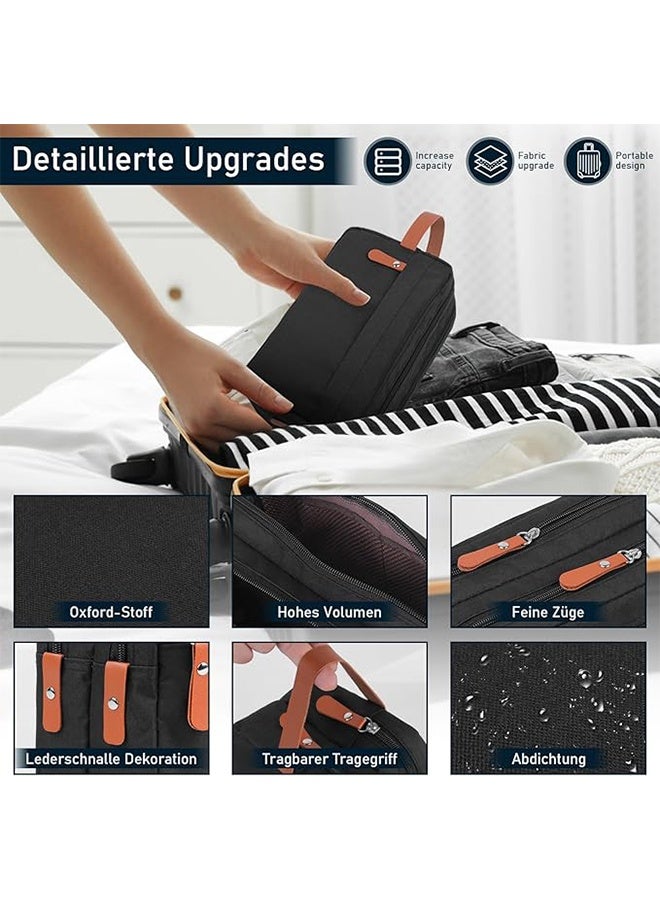 RollsTimi  Men Toiletries Organizer Bag Travel Wash Bag for Cosmetics and Essentials Capacity,Black - Image 2