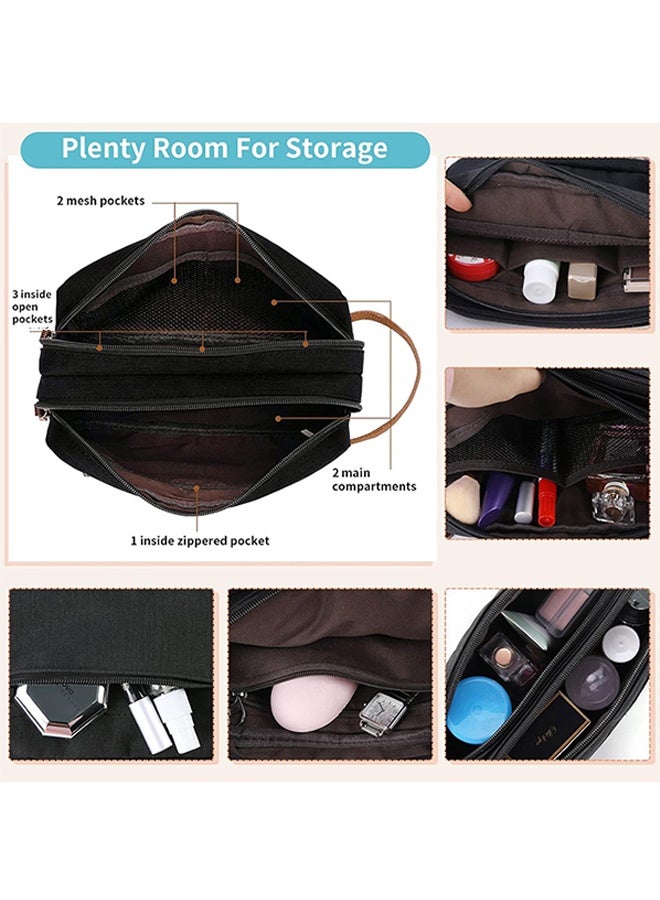 RollsTimi  Men Toiletries Organizer Bag Travel Wash Bag for Cosmetics and Essentials Capacity,Black - Image 4