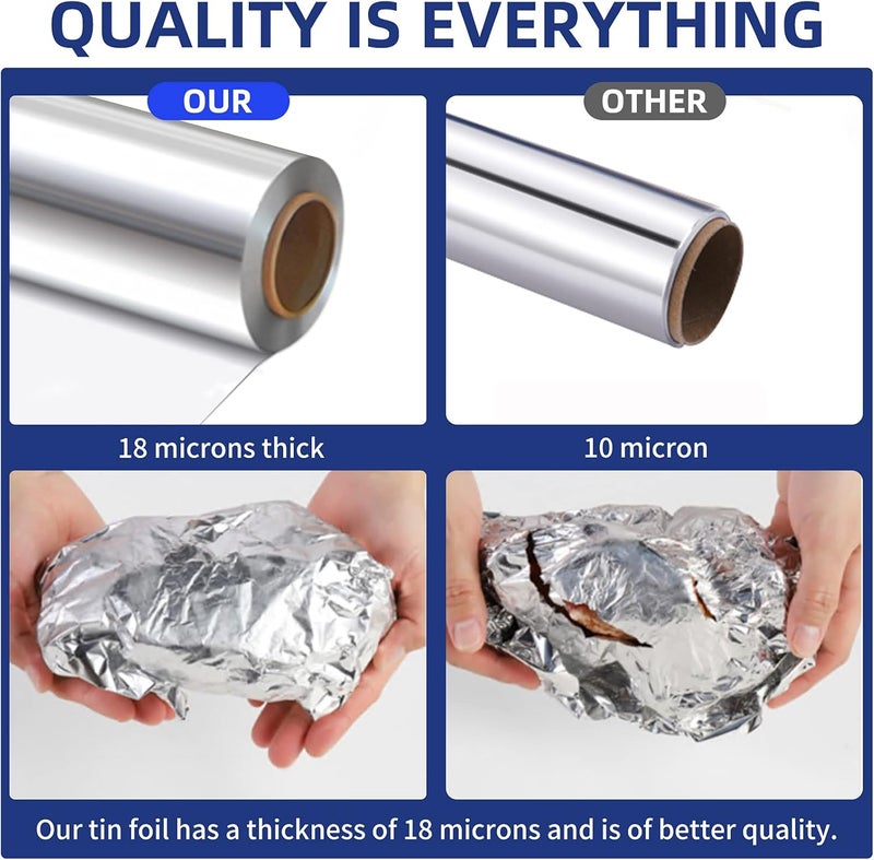 MGENLONG Aluminum Foil Wrap 75 Feet Long Heavy Duty Food Foil Wrap Kitchen Rap Suitable for Cooking, Roasting, Baking,BBQ and Family Parties (2 PACK) - Image 3