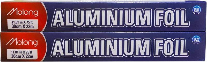 MGENLONG Aluminum Foil Wrap 75 Feet Long Heavy Duty Food Foil Wrap Kitchen Rap Suitable for Cooking, Roasting, Baking,BBQ and Family Parties (2 PACK) - Image 1