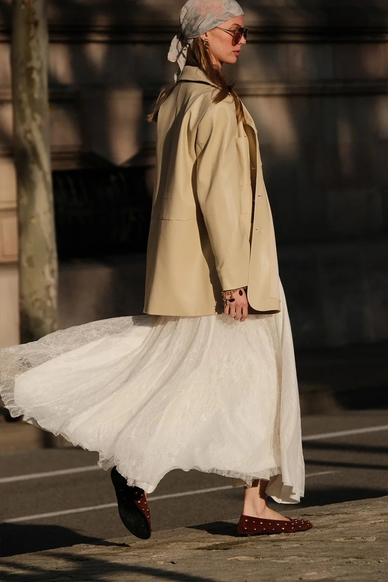 Manuka Lace Wide Skirt Ecru