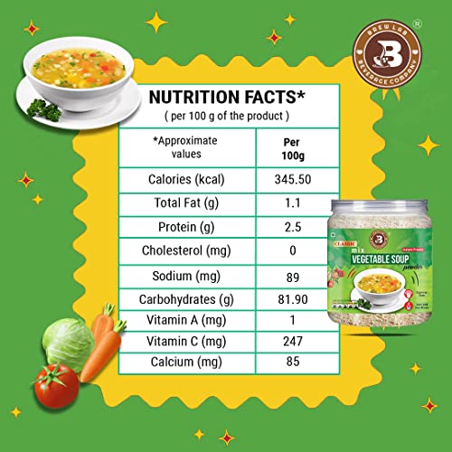 Brew Lab Delicious & Healthy Classic Instant Mix Vegetable Soup Powder | Ready To Drink | 250 gm (Classic Mix Vegetable) - Image 4