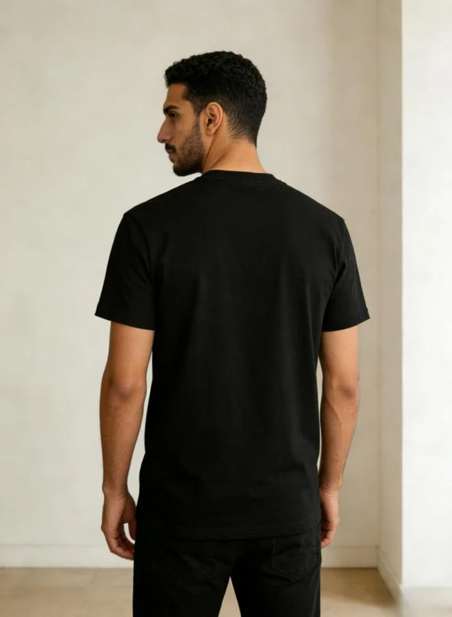 Take Two Black Graphic Bear Print T-Shirt