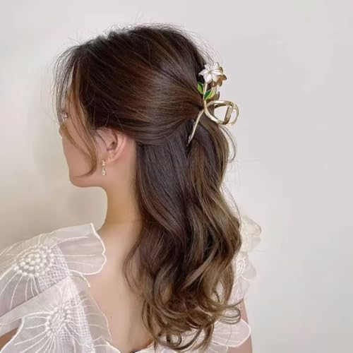 GEOCARTER Floral Cherry Hair Clutcher for Women & Girls – Premium Alloy Metal Hair Claw Clip, Lightweight & Handmade with Smooth Edges – Cute & Durable Hair Accessory for All Occasions (Dual Flowral) - Image 3