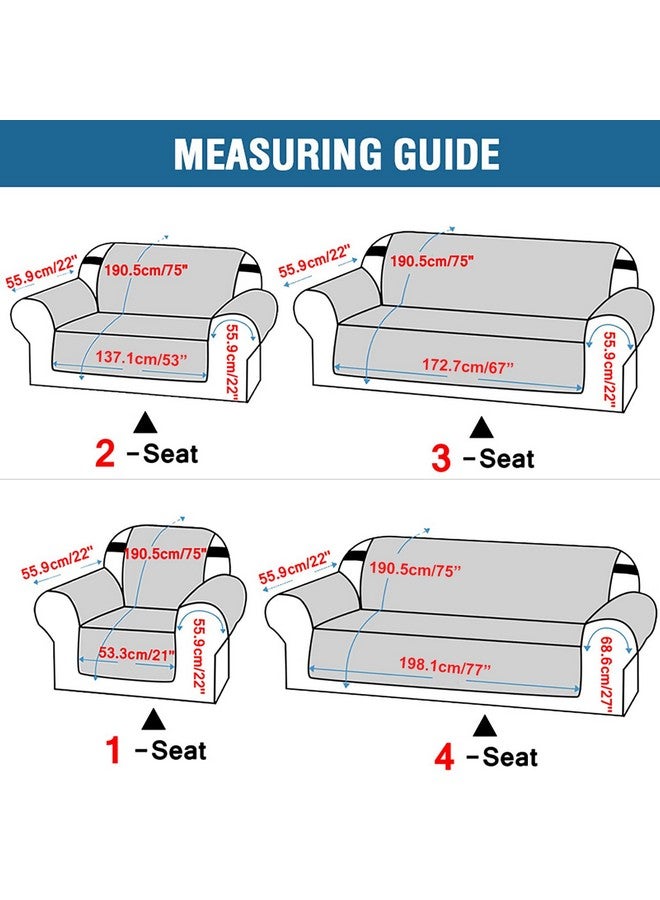 هاوس أوف كويرك غطاء أريكة قابل للعكس من House of Quirk، أغطية أريكة ذات مقعد واحد مع أحزمة مرنة قابلة للتعديل، 280 جرام لكل متر مربع أغطية أريكة للحيوانات الأليفة (أخضر/بيج، 53.3 × 190.5 سم) - Image 4