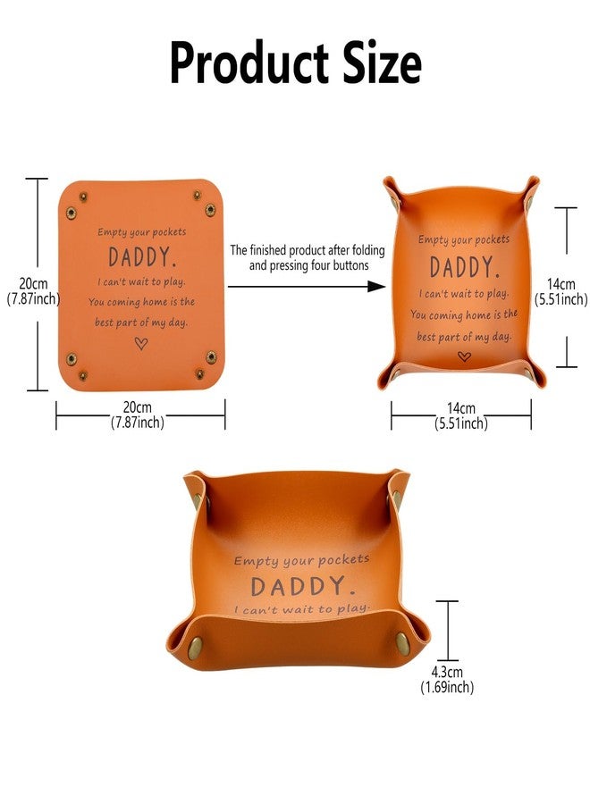 FOOZDEEVAAQ Dad Gifts from Daughter Son New Dad Gifts for Men First Time Daddy Gift from Baby Girl Boy First Fathers Day Valentines Gift for Him Husband Birthday Stuff from Wife Anniversary Christmas Leather Tray - Image 5