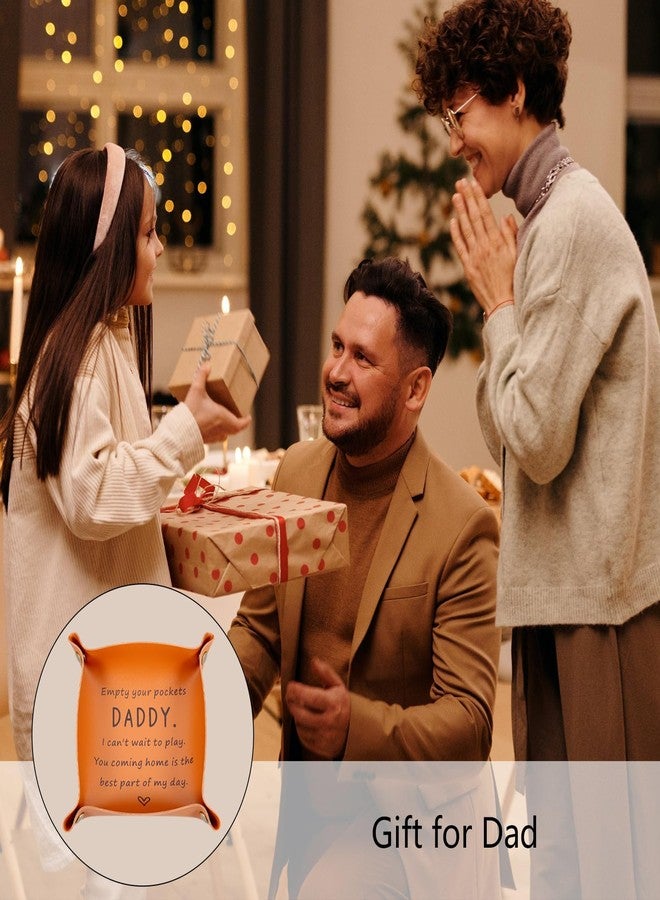 FOOZDEEVAAQ Dad Gifts from Daughter Son New Dad Gifts for Men First Time Daddy Gift from Baby Girl Boy First Fathers Day Valentines Gift for Him Husband Birthday Stuff from Wife Anniversary Christmas Leather Tray - Image 4