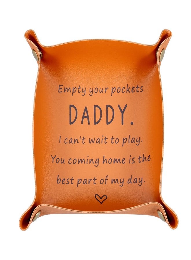 FOOZDEEVAAQ Dad Gifts from Daughter Son New Dad Gifts for Men First Time Daddy Gift from Baby Girl Boy First Fathers Day Valentines Gift for Him Husband Birthday Stuff from Wife Anniversary Christmas Leather Tray - Image 1
