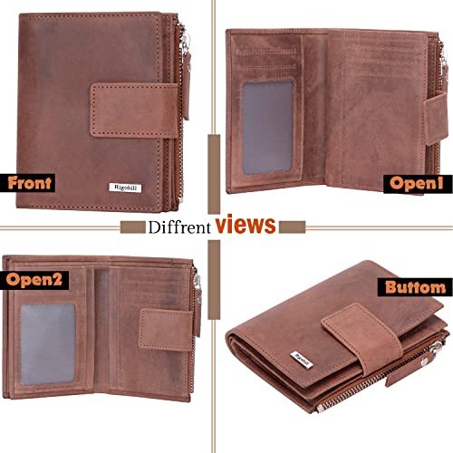 RIGOHILL Vittori Brown RFID Blocking Leather Wallet for Men | Wallets Men Leather | Mens Wallet with 14 Card Slot - Image 2