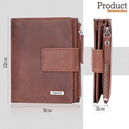 RIGOHILL Vittori Brown RFID Blocking Leather Wallet for Men | Wallets Men Leather | Mens Wallet with 14 Card Slot - Image 5