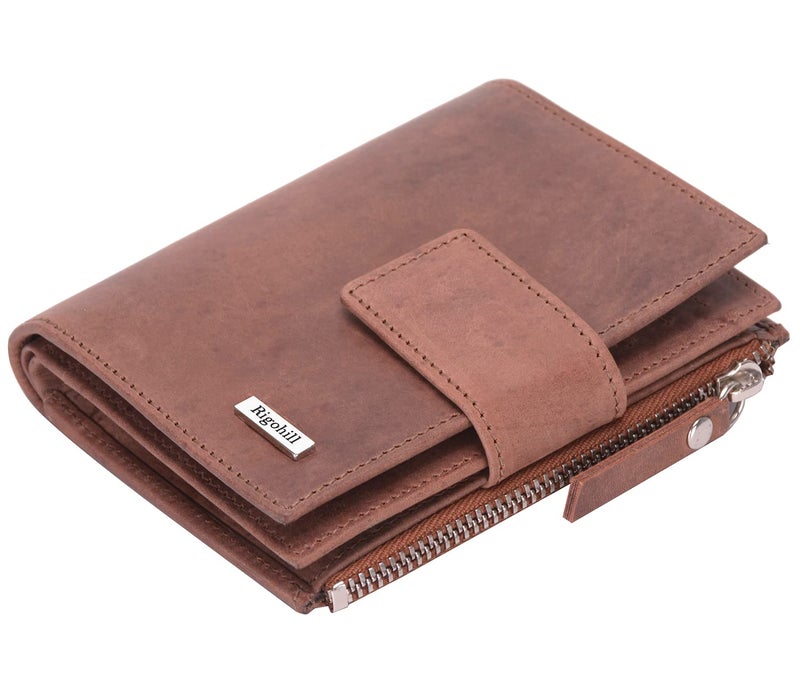RIGOHILL Vittori Brown RFID Blocking Leather Wallet for Men | Wallets Men Leather | Mens Wallet with 14 Card Slot - Image 1