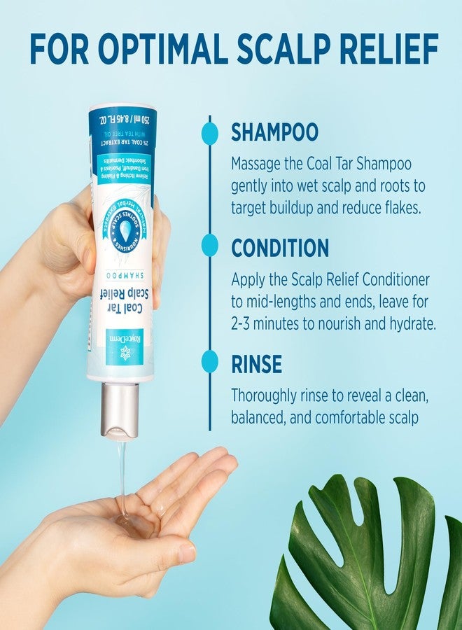 Roycederm Coal Tar Antidandruff Shampoo & Conditioner Set: 2% Coal Tar Extract Scalp Relief Shampoo for Psoriasis, Dandruff & Seborrheic Dermatitis - Soothes Itchy Scalp, Hydrates Hair - Image 4