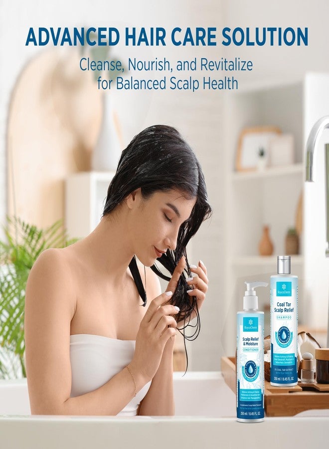 Roycederm Coal Tar Antidandruff Shampoo & Conditioner Set: 2% Coal Tar Extract Scalp Relief Shampoo for Psoriasis, Dandruff & Seborrheic Dermatitis - Soothes Itchy Scalp, Hydrates Hair - Image 5