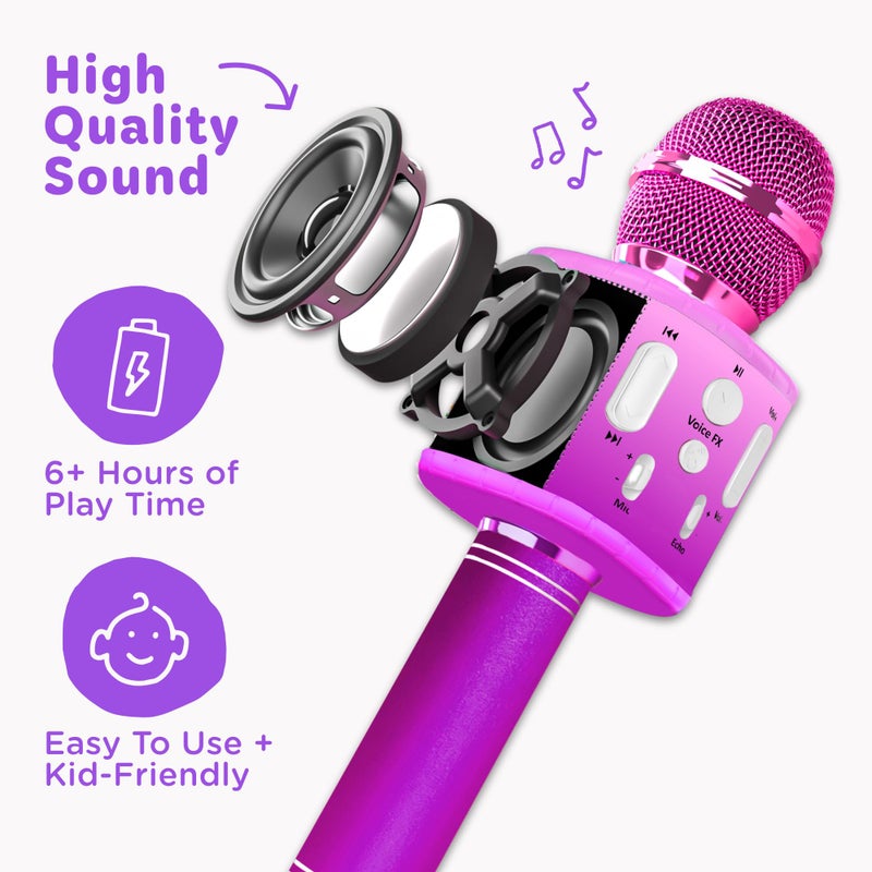 Move2Play, Kids Karaoke Microphone | Includes Pre-Loaded Songs & Bluetooth | Kids Birthday Party Gift | Toy for All Ages 2, 3, 4, 5, 6+ Year Old Girls, Boys & Toddlers - Image 5