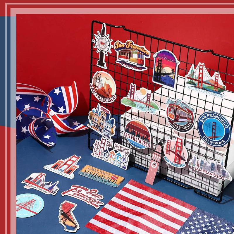 Konohan 30 Pcs San Francisco Souvenirs Gifts San Francisco Magnet for Refrigerator City Magnetic Refrigerator Stickers for Home Decoration - Image 3