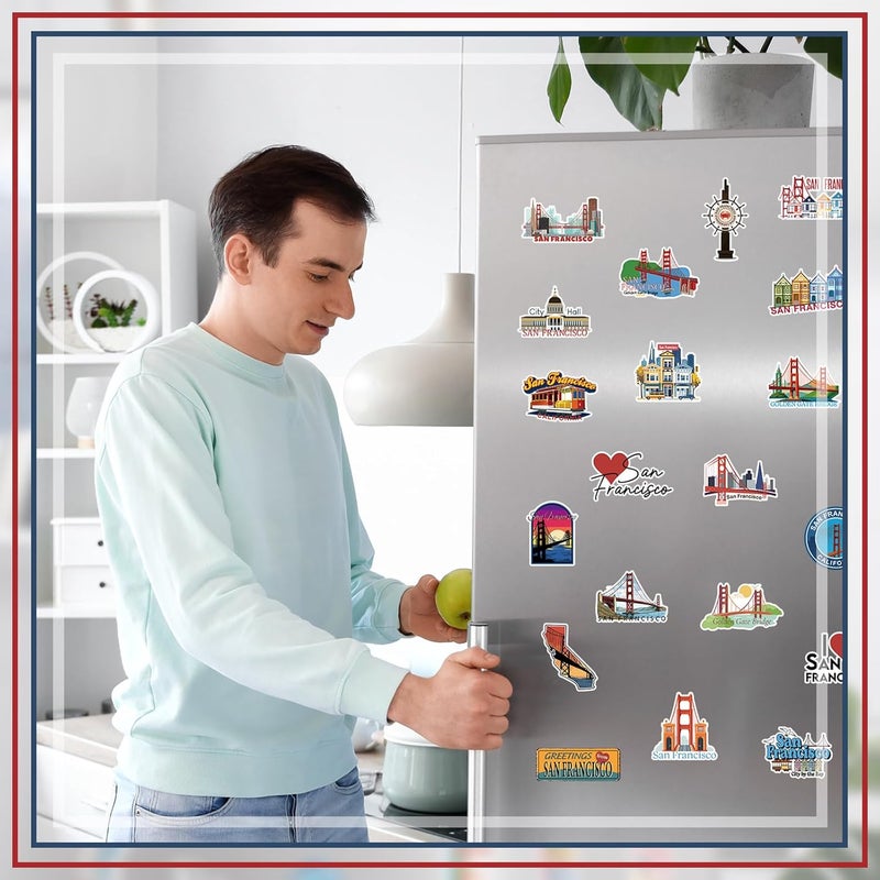 Konohan 30 Pcs San Francisco Souvenirs Gifts San Francisco Magnet for Refrigerator City Magnetic Refrigerator Stickers for Home Decoration - Image 4