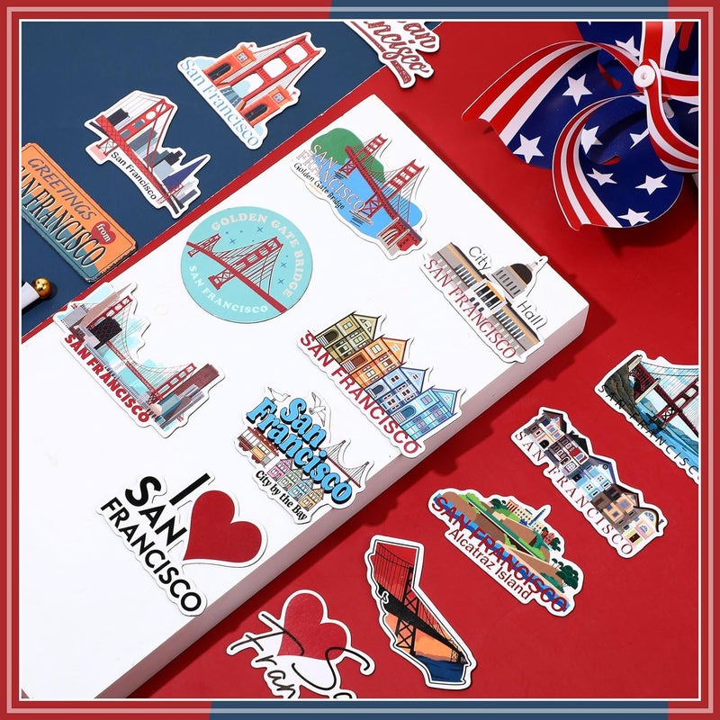 Konohan 30 Pcs San Francisco Souvenirs Gifts San Francisco Magnet for Refrigerator City Magnetic Refrigerator Stickers for Home Decoration - Image 5