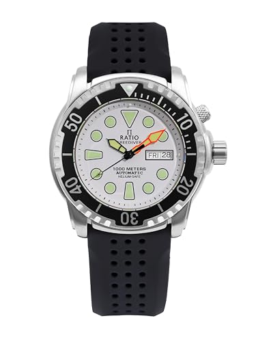 RATIO FreeDiver HeliumSafe Dive Watch Sapphire Crystal Automatic Diver Watch 1000M Water Resistant Diving Watch for Men White - Image 1