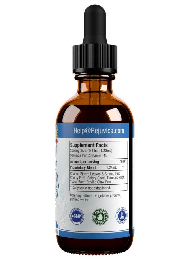 Rejuvica Health Uricel - Advanced Uric Acid Support & Cleanse Supplement - Joint & Kidney Support - Liquid Delivery for Better Absorption - Tart Cherry, Chanca Piedra, Celery Seed & Turmeric - 2 fl oz  - Image 2