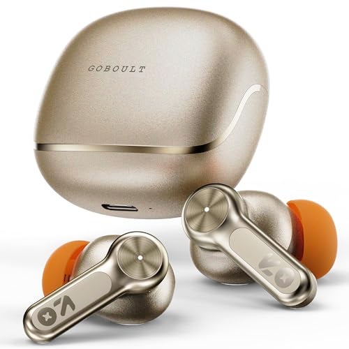 GOBOULT Raven in Ear TWS Earbuds with 70H Playtime, App Support, Quad Mic ENC, 50ms Ultra Low Latency, Dual Device Pairing, 10mm Driver, BTv 5.4 Wireless Earbuds (Champagne) - Image 1
