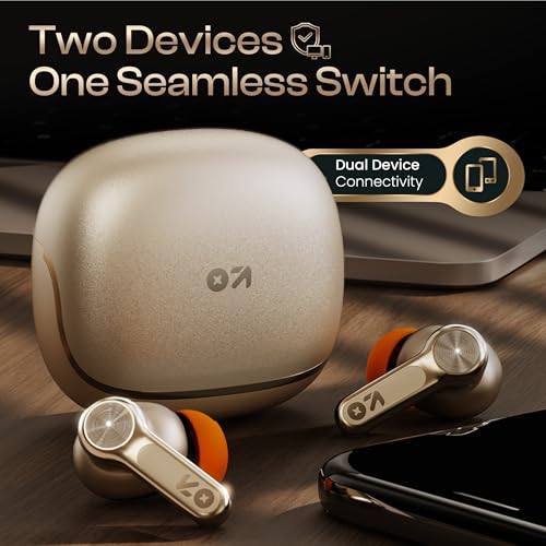 GOBOULT Raven in Ear TWS Earbuds with 70H Playtime, App Support, Quad Mic ENC, 50ms Ultra Low Latency, Dual Device Pairing, 10mm Driver, BTv 5.4 Wireless Earbuds (Champagne) - Image 5