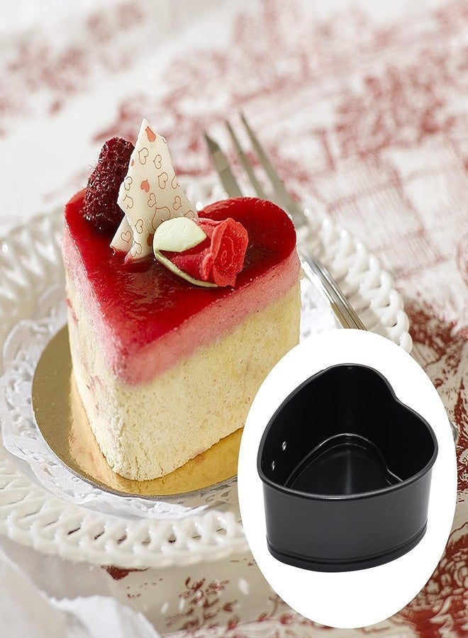 RINKLE TRENDZ 3 Pcs Set Heart Shape Cake Mould Teflon Non Stick Removable Baking tin Black - Image 4