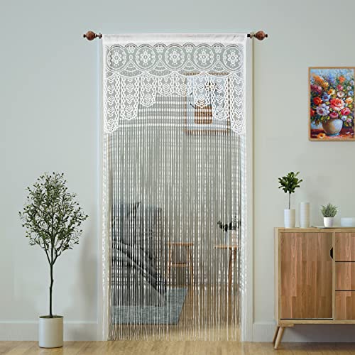 YaoYue Macrame Lace Door String Curtain for DoorwaysRoom Divider Doorway Hippie Window Panel Room Divider Wall Closet Curtains for Bedroom Closet Door Drapes Decorations 3579in90200cmWhite