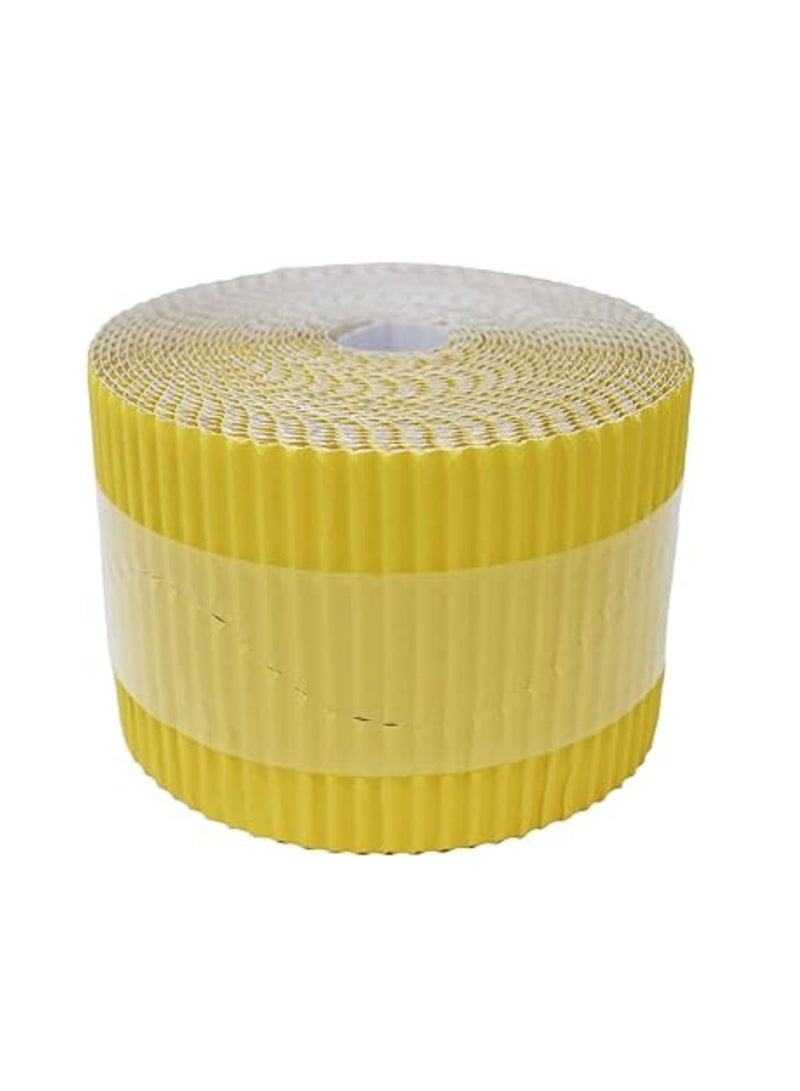 Terabyte Corrugated Display Borders for School Classroom Decorations,Border Rolls for Displays Border Rolls Corrugated Backing Paper for Wall Displays School (Width 10cm x  Length 15cm) Light Yellow Color - Image 1