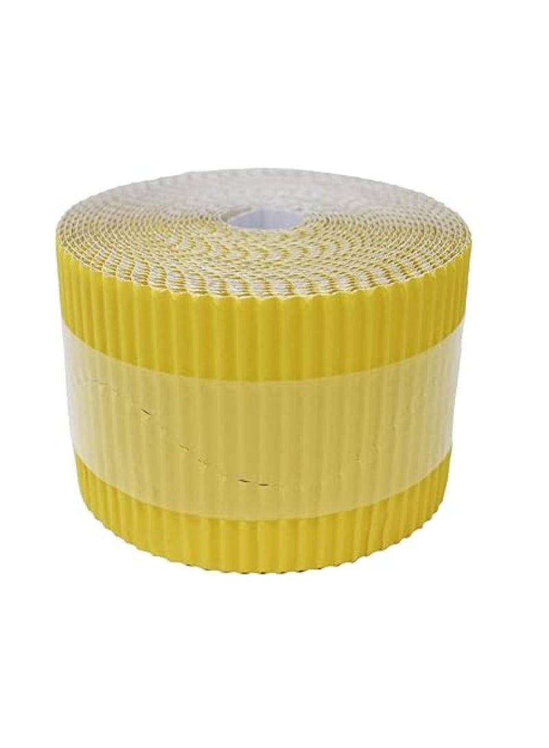 Terabyte Corrugated Display Borders for School Classroom Decorations,Border Rolls for Displays Border Rolls Corrugated Backing Paper for Wall Displays School (Width 10cm x  Length 15cm) Light Yellow Color - Image 2