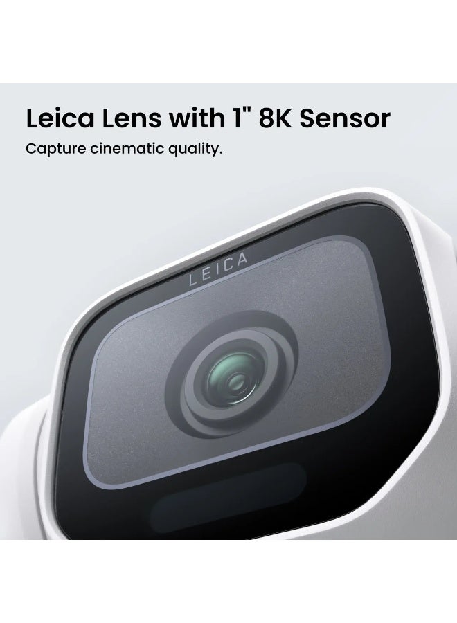 Insta360 Luna Pro Standard Bundle | 8K Leica 1-Inch Gimbal Camera, 4K120, 4x Zoom, 3-Axis Stabilization, Detachable 2in OLED Remote Screen, AI Dual Chip, 47GB Storage - Stellar White - Image 3