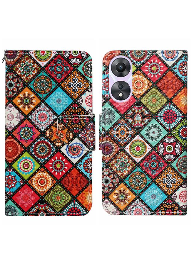S-TOP Case For OPPO A78 4G Colored Drawing Pattern Leather Phone Case - Image 1