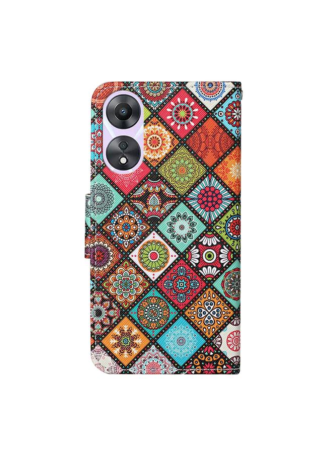 S-TOP Case For OPPO A78 4G Colored Drawing Pattern Leather Phone Case - Image 4