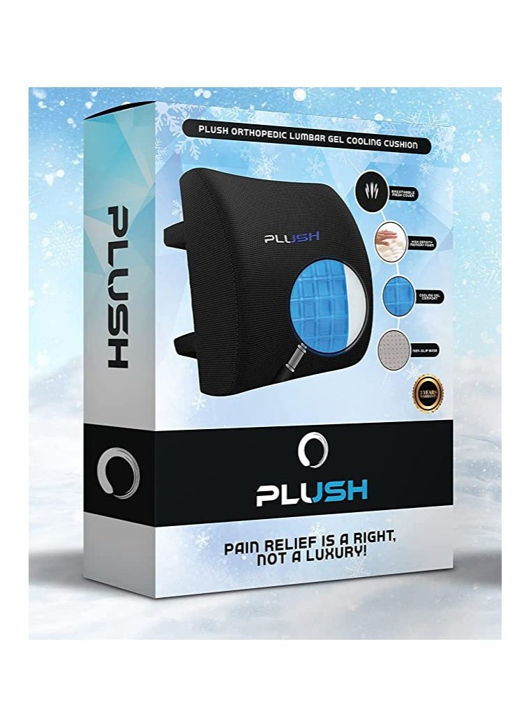 Plush Creative Planet Plush Gel lumbar support pillow ergonomic memory foam cushion reduces back pain improves posture an instant upgrade for your home or office chair  - Image 2