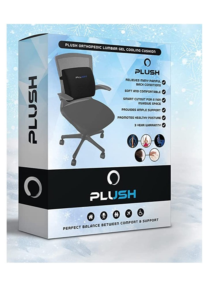 Plush Creative Planet Plush Gel lumbar support pillow ergonomic memory foam cushion reduces back pain improves posture an instant upgrade for your home or office chair  - Image 3