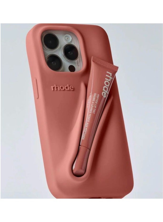 rhode 15 Pro Max Silicone Lip Holder for Cell Phone,(case only) Lip Gloss Adhesive Sleeve for Phone, Lip Holder Stick-on Phone Case, Back Stick On Holder for iPhone 15 pro Max Toast color - Image 2