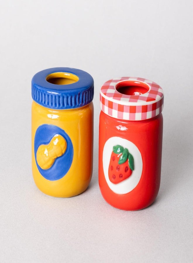 ban.do Set of 2 Decorative Candle Holders, Unique Votive Candle Stick Decor, Mini Jar Candle Holders for Table Centerpiece (Peanut Butter and Jelly) - Image 4