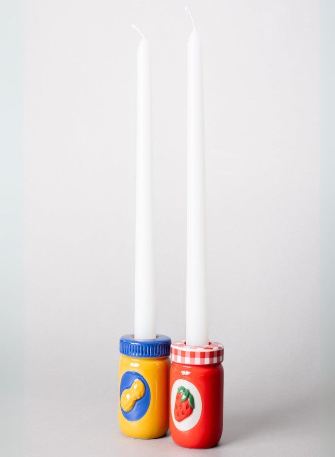 ban.do Set of 2 Decorative Candle Holders, Unique Votive Candle Stick Decor, Mini Jar Candle Holders for Table Centerpiece (Peanut Butter and Jelly) - Image 3