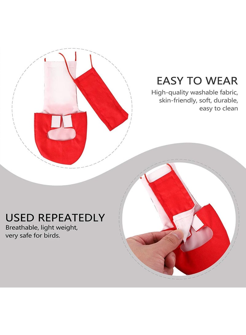 ماغيدا [ترقية] عبوة من قطعتين من حفاضات الببغاء - بطانات قابلة للغسل وإعادة الاستخدام، بدلة طيران الببغاء، ملابس طيور قابلة للتنفس لببغاء المكاو، ببغاء البادجي الأفريقي الرمادي، الببغاء (أسود + أحمر، XL، عدد 2) - Image 3