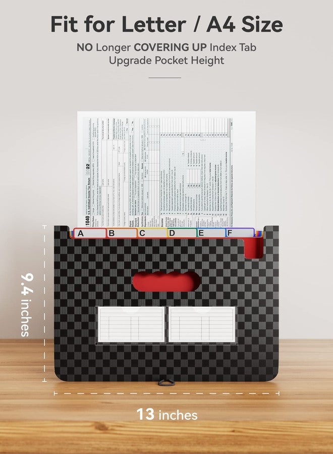 ABC life 26 Pockets Accordian File Organizer,Expanding File Folder/Portable A4 Letter Size Filling Box, Expandable Desktop Accordion Folder, Plastic Paper Document Coupon Organizer with Colored Label - Image 3