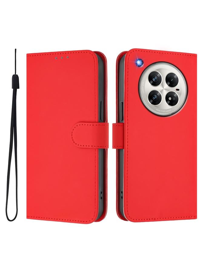 Zaboon Case For Infinix Zero 40 4G / 5G Skin Feel Solid Color Leather Phone Case with Lanyard - Image 2