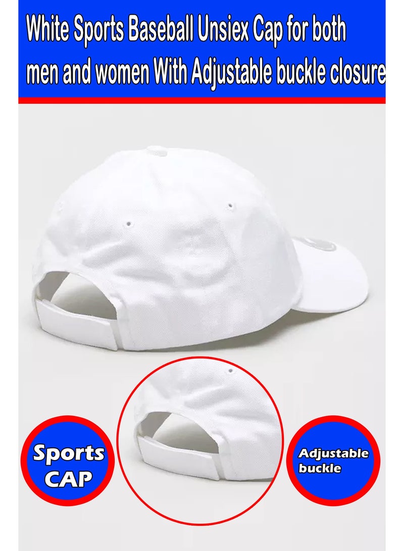 LOWHAT White Sports Baseball Unsiex Cap for both men and women With Adjustable buckle closure  - Image 2
