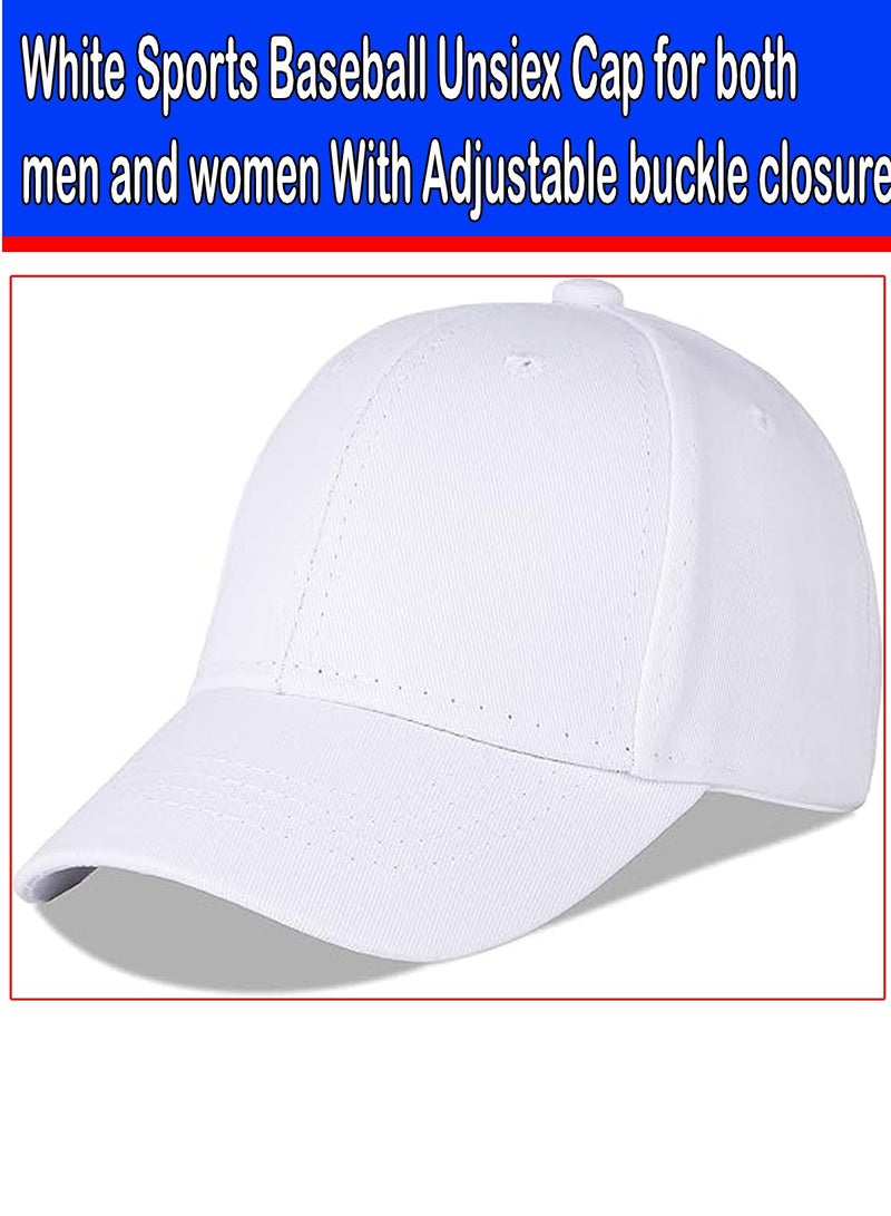 LOWHAT White Sports Baseball Unsiex Cap for both men and women With Adjustable buckle closure  - Image 1