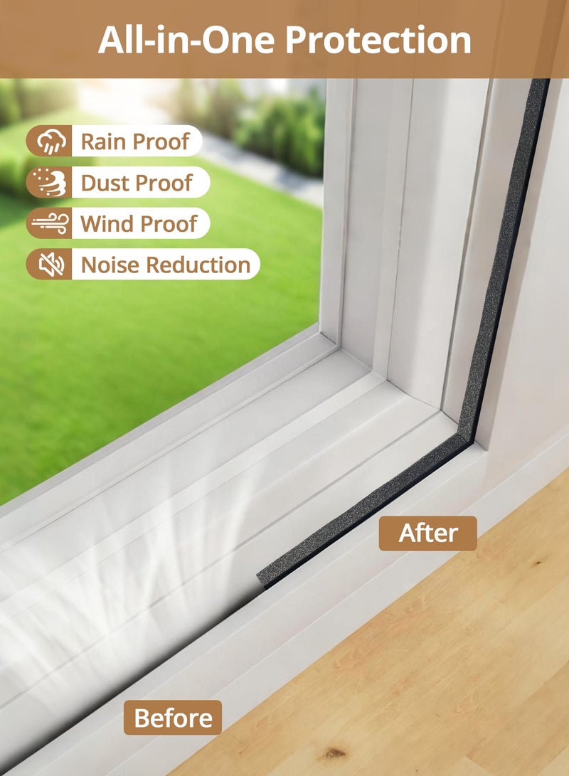 Hahamiya Sliding Window Foam Weatherstripping Suitable for sliding window/door frame sides, door gap windproofing Self-adhesive window sealing tape Soundproofing & winter insulation Dimensions (15mm x 10mm x 2m) Black 2 rolls per pack - Image 5