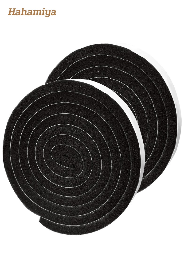 Hahamiya Sliding Window Foam Weatherstripping Suitable for sliding window/door frame sides, door gap windproofing Self-adhesive window sealing tape Soundproofing & winter insulation Dimensions (15mm x 10mm x 2m) Black 2 rolls per pack - Image 1